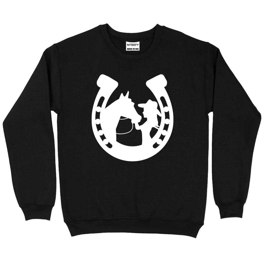 Horseshoe Cowgirl Sweatshirt - Black