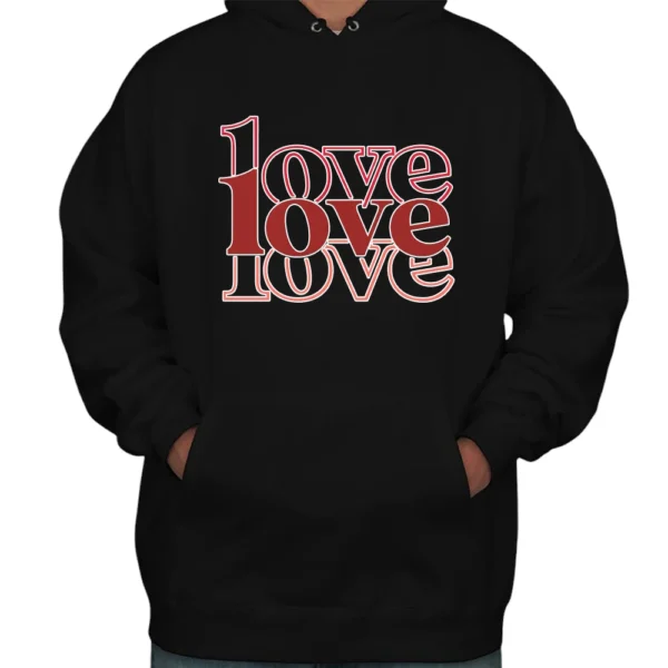 Love Couple Happy Valentine's Day Hoodie - Black