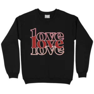 Love Couple Happy Valentine's Day Sweatshirt - Black