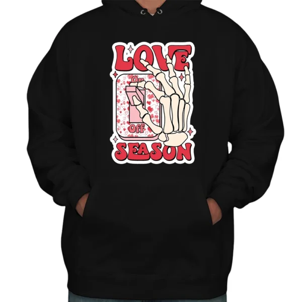 Love Season Happy Valentine's Day Hoodie - Black