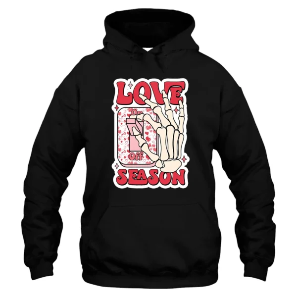 Love Season Happy Valentine's Day Hoodie - Black