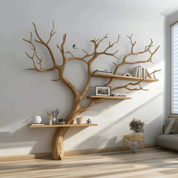 Tree Branch Shelf – Handcrafted Driftwood Corner Shelf & Wall Decor