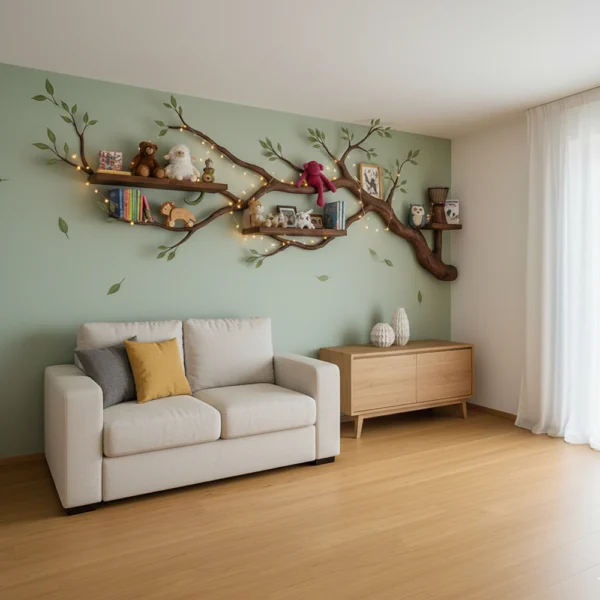 Bookcase Wall Decoration Tree Branches Made From Natural Trees Removable Classic Style