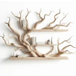 Driftwood Tree Branch Corner Shelf – Floating Mini Bookcase, Solid Wood Wall Decor & Bookshelf Display