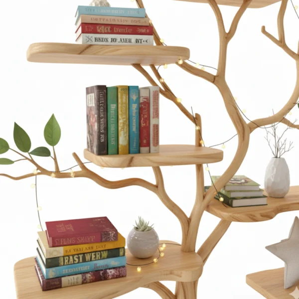 Floor Bookshelf - Driftwood Art Handmade Home Decor