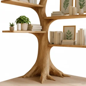Handcrafted Corner Tree Bookshelf2