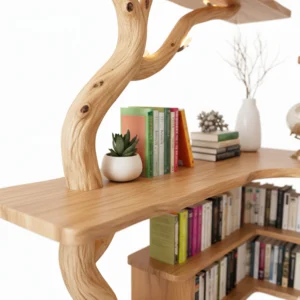 Tree-Inspired Corner Shelf – Handmade Wooden Wall Sculpture with Upcycled Materials2