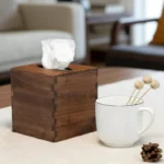 The Artisan Black Walnut Cube – Handcrafted Solid Wood Tissue Gallery