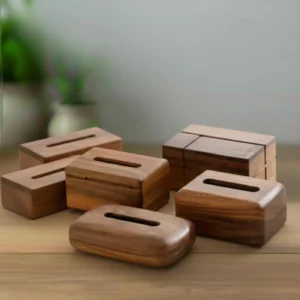 The Artisan Black Walnut Sentinel – Handcrafted Solid Wood Tissue Gallery