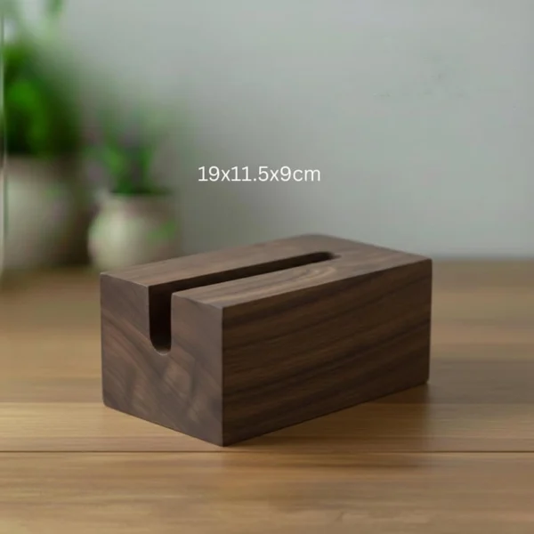 The Artisan Black Walnut Sentinel – Handcrafted Solid Wood Tissue Gallery