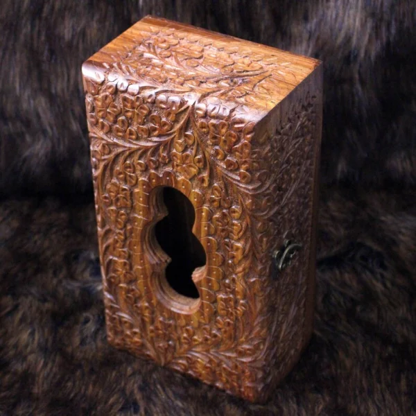The Artisan Heritage Rosewood Gallery – Hand-Carved Floral Tissue Box