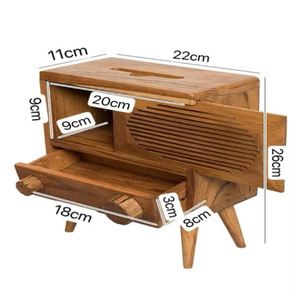 The Artisan Multi-Function Tissue Sentinel – Handcrafted Solid Wood 2-in-1 Organizer