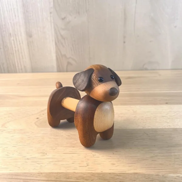 The Artisan Puppy Sentinel – Handcrafted Vertical Wood Roll Organizer