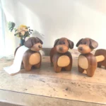 The Artisan Puppy Sentinel – Handcrafted Vertical Wood Roll Organizer