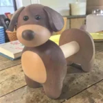 The Artisan Puppy Sentinel – Handcrafted Vertical Wood Roll Organizer