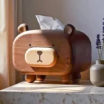 The Artisan Walnut Bear Sentinel – Handcrafted Solid Wood Tissue & Accessory Gallery