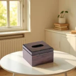 The Artisan Walnut Cube – Handcrafted Solid Wood Tissue Sentinel