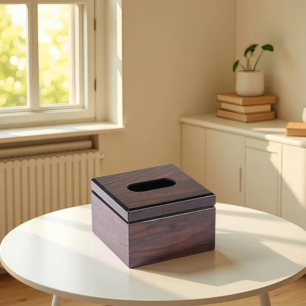 The Artisan Walnut Cube – Handcrafted Solid Wood Tissue Sentinel