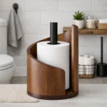 The Artisan Walnut Curve – Handcrafted Nordic Paper Towel & Tissue Sentinel