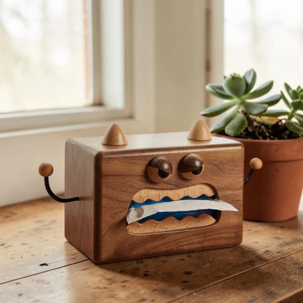 The Artisan Walnut Whimsy – Handcrafted Character-Inspired Tissue Gallery