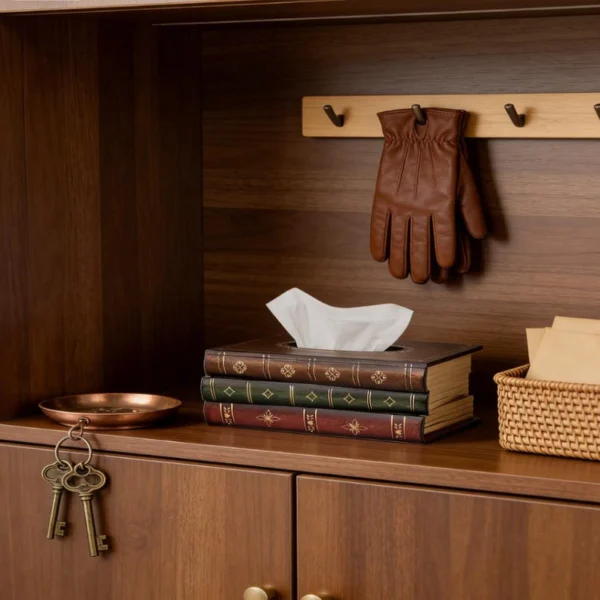 The Bibliophile’s Secret – Handcrafted Vintage Book Stack Tissue Gallery