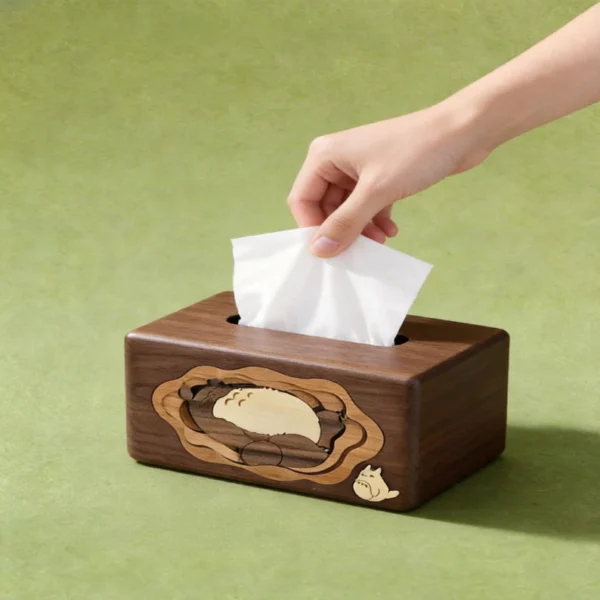 The Forest Spirit Sentinel – Handcrafted Solid Walnut Totoro Tissue Gallery