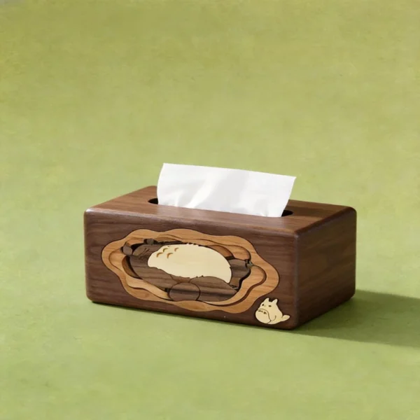 The Forest Spirit Sentinel – Handcrafted Solid Walnut Totoro Tissue Gallery