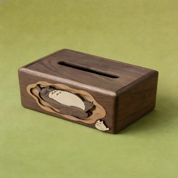 The Forest Spirit Sentinel – Handcrafted Solid Walnut Totoro Tissue Gallery