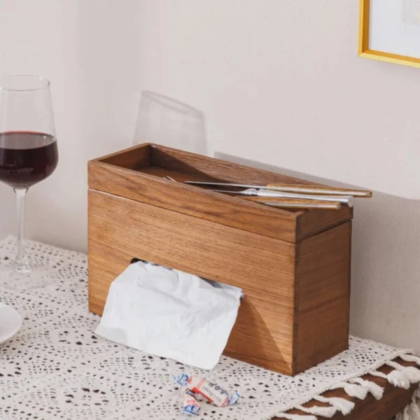 The Mid-Century Artisan Sentinel – Handcrafted Solid Teak Tissue Gallery