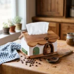 The Whimsical Cat Cottage – Handcrafted Solid Wood Kawaii Tissue Gallery